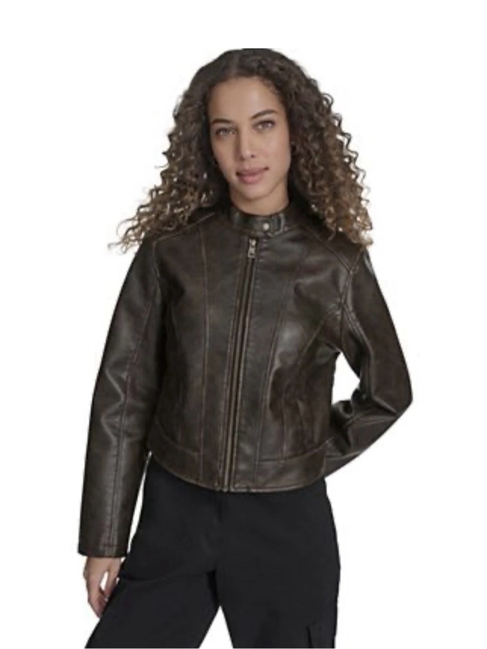 Levi's Dark Brown Leather Bomber Jacket